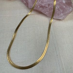 Herringbone gold necklace